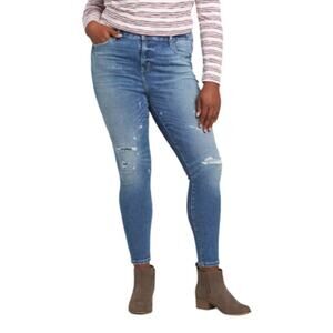 Lane Bryant Signature Fit Mid Rise Skinny Jeans Medium Wash Size 22